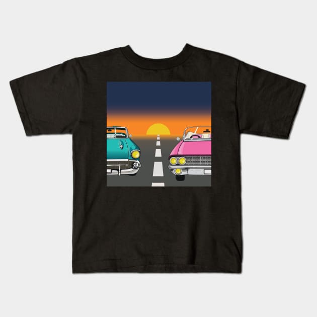 Sunset Drive Kids T-Shirt by Vector-Market